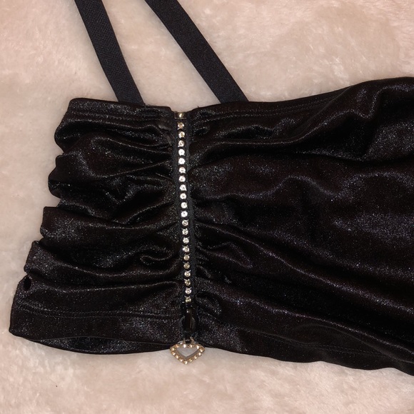 The Luxe Collection Fredrick’s of Hollywood - Black Satin Stretch Bra & Garter - Picture 4 of 12